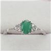 Image 2 : NEW STERLING SILVER GENUINE EMERALD AND CZ RING W/ APPRAISAL $675