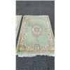 Image 2 : TWO GREEN AREA CARPETS 73 X 48 INCHES - MOTH DAMAGED