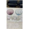 Image 2 : COLORED ART GLASS STEMWARE AND SMALL GREEN GLASSES