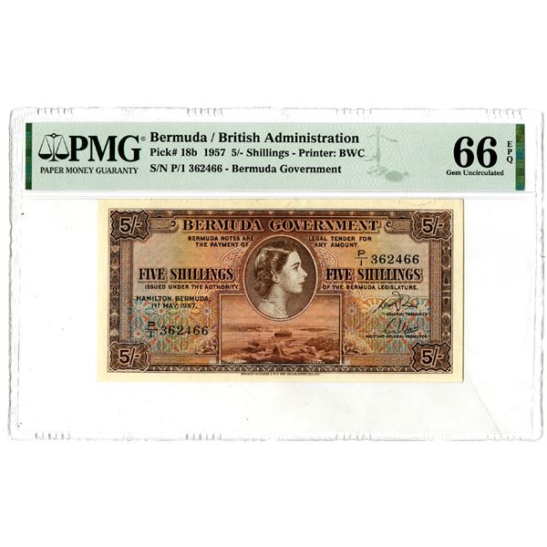 Bermuda Government, 1957 Issued Banknote