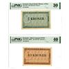 Image 1 : Denmark, Royal Danish Ministry of War, Pair of Issued Banknotes, ND (1947-58)