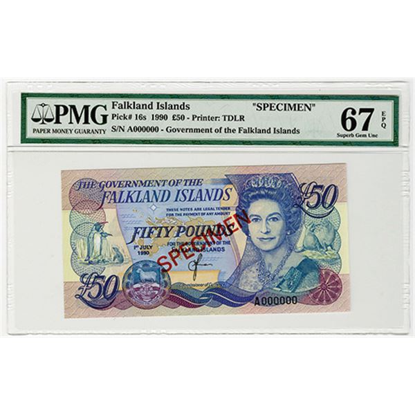 Government of the Falkland Islands. 1990. Specimen Banknote.