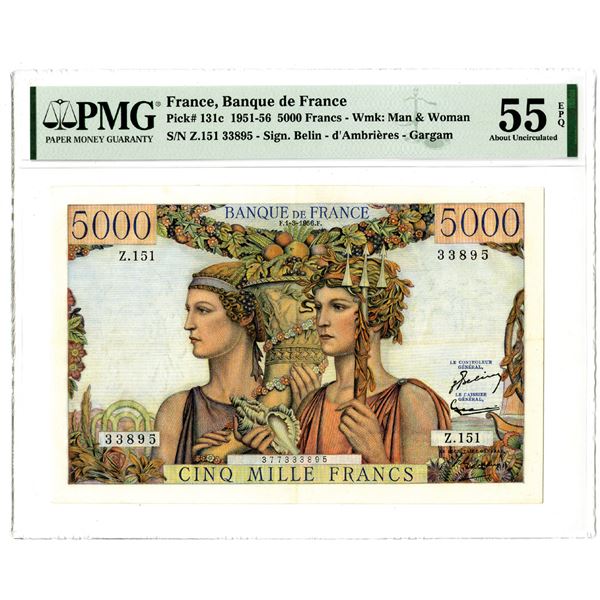 Banque de France, 1951-56 Issued Banknote