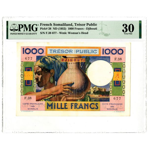 French Somaliland, Tresor Public, ND (1952) Issued Banknote