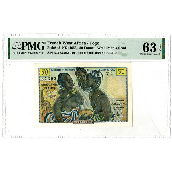 Institut d'Emission de l'A.O.F., ND (1956) Issued Banknote