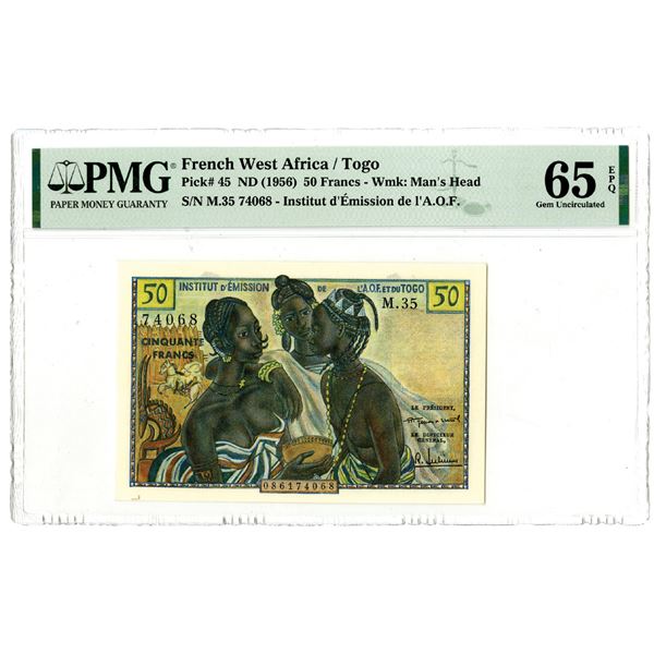 Institut d'Emission de l'A.O.F., ND (1956) Issued Banknote