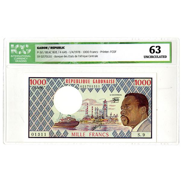 Republique Gabonaise. 1978. Issued Banknote.