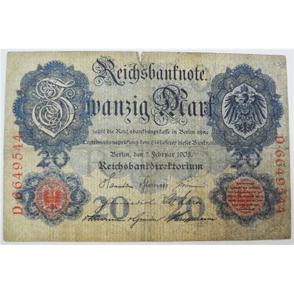 Imperial - Reichsbanknote, 1906 to 1914 Banknote Assortment