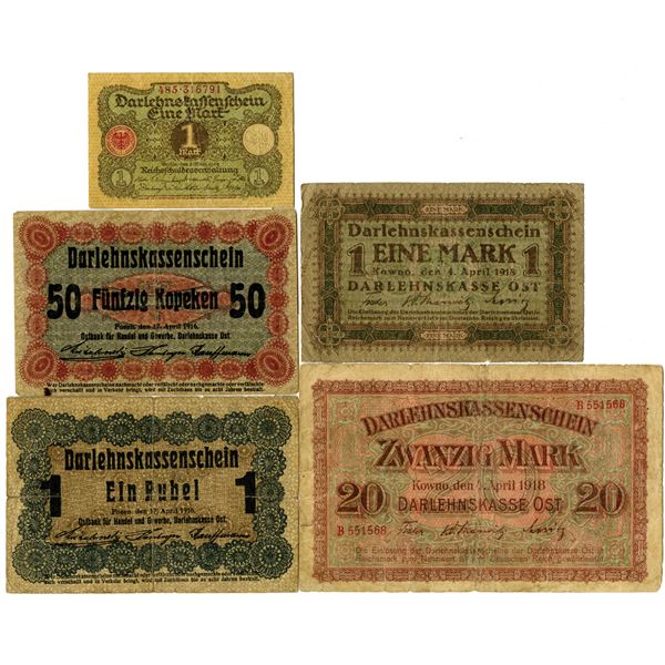 German Banknote Quintet, ca. 1916-20