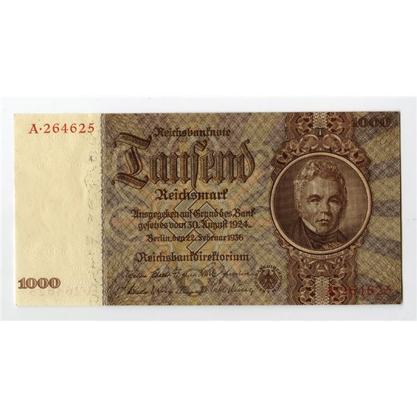 Reichsbanknote, 1936 Issued Banknote