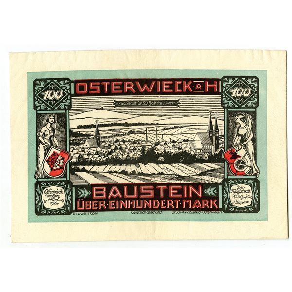 Baustein. 1922. Issued Leather Notgeld Note.