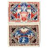 Image 1 : Germany, City of Bielefeld. 1922. Issued Linen and Silk Notgeld Note Pair.