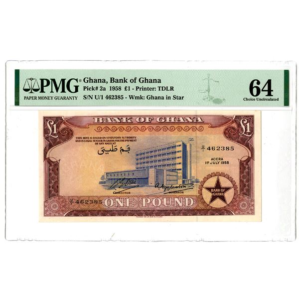 Bank of Ghana. 1958 Issue Banknote.