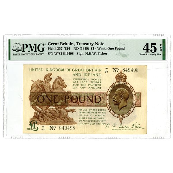 Great Britain Treasury Note, ND (1919) Issued Banknote