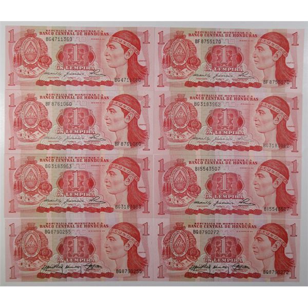 Honduras. Banco Central de Honduras. 1980 to 1998 Group of 80+ Issued 1 Lempira Banknotes, Mostly Ch