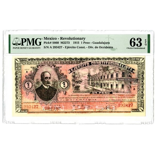 Ejercito Constitucionalista, 1915, "Top Pop" Issued Banknote