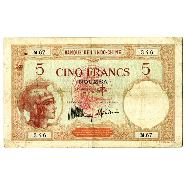 Banque de l'Indo-Chine. ND (1941) Issue Banknote.