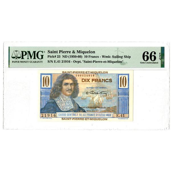 Saint-Pierre-et-Miquelon, ND (1950-60) Issued Banknote