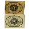Image 2 : First Issue Fractional Currency Pair, 5 Cents, Fr#1230 and 10 Cents, Fr# 1242