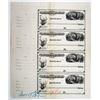 Image 1 : Bank of Ruby City, 1880 Unique Uncut Proof Sheet of 4 Checks.