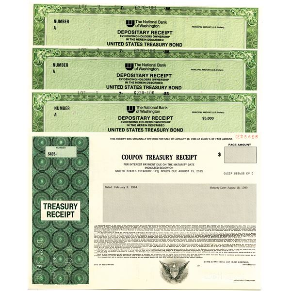 Quartet of United States Treasury Bonds, 1988-90