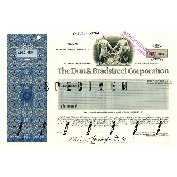 Dun & Bradstreet Corp. 1982 Specimen Stock Certificate