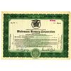 Image 1 : Wiedemann Brewing Corp. 1933 Issued Stock Certificate