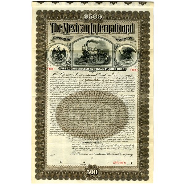 Mexican International Railroad Co. 1897 Specimen Bond