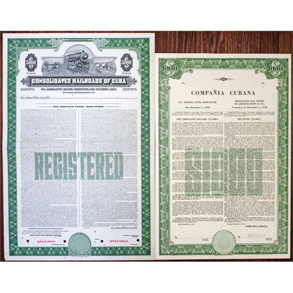 Cuba, ca.1948-50 Specimen Bond Pair