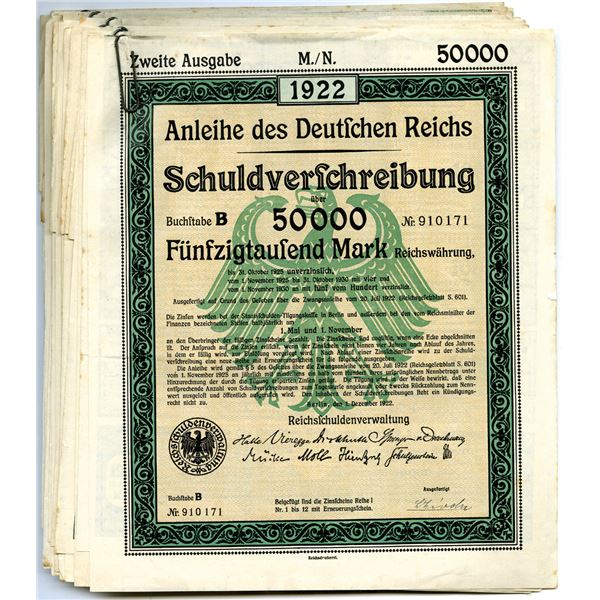 Reichsschuldenverwaltung, Group of 16 Issued German Bonds