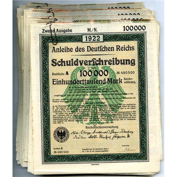 Reichsschuldenverwaltung, Group of 34 Issued German Bonds