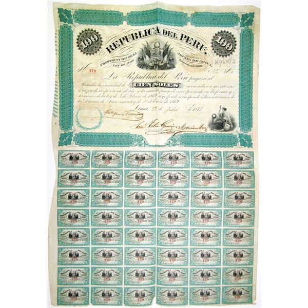 Republica del Peru, 1871, I/U Bond