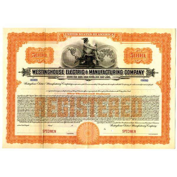 Westinghouse Electric & Manufacturing Co. Specimen Bond