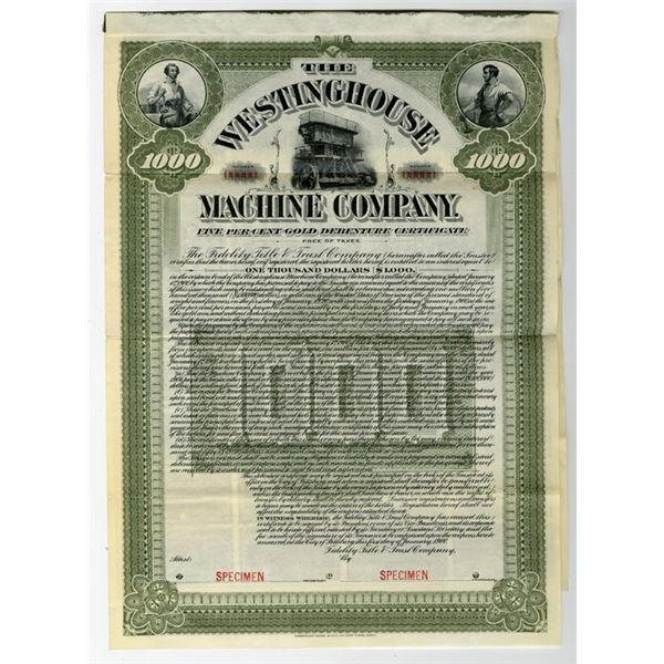 Westinghouse Machine Co., 1900 Specimen Bond
