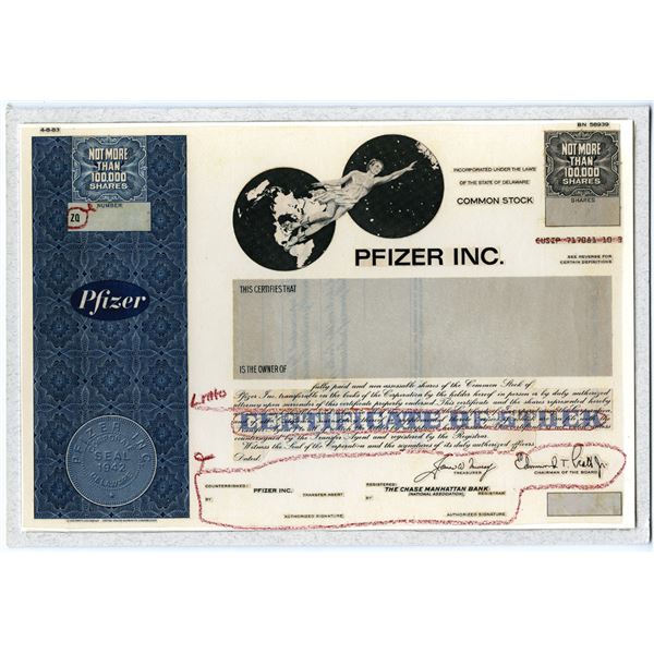 Pfizer Inc. 1983 Unique Production Model and Also Historic Covid Vaccine Innovator.