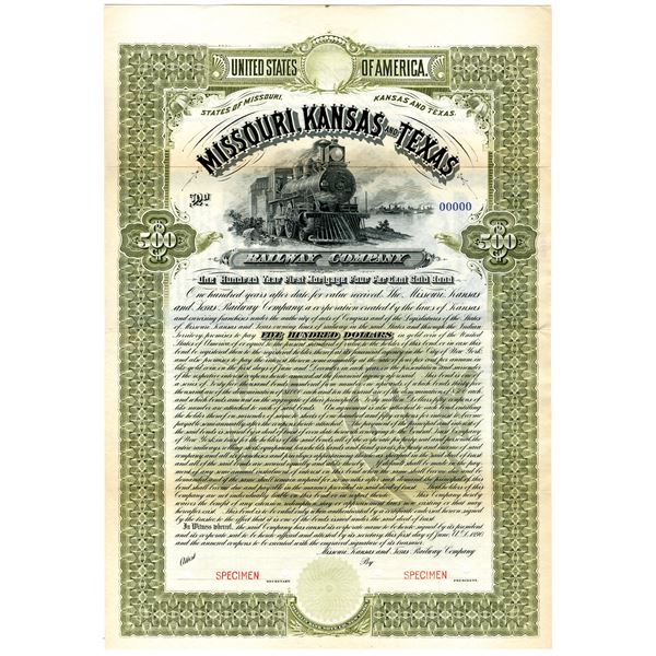 Missouri, Kansas and Texas Railway Co. 1890 Specimen Bond