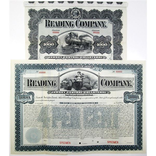 Reading Co., Jersey Central Collateral, Specimen Bond Pair, 1901-08