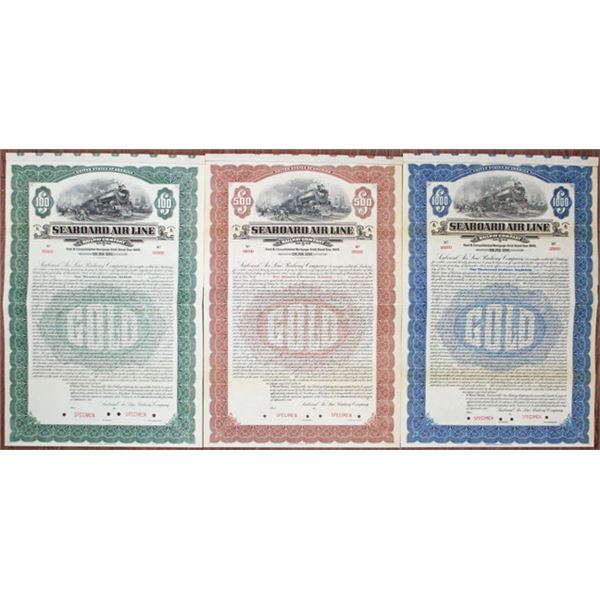 Seaboard Air Line Railway Co., 1915 Specimen Bond Trio