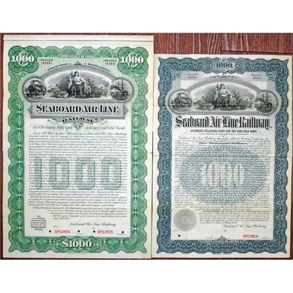 Seaboard Air Line Railway, 1900 and 1901 Specimen Bond Pair