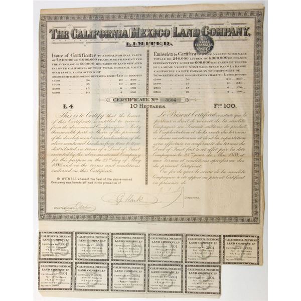 California  (Mexico) Land Co., 1888 I/U Land Agreement