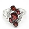 Image 3 : SILVER GARNET CZ(2.9CT) RHODIUM PLATED RING