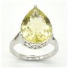 Image 1 : SILVER LEMON QUARTZ(8.1CT) RHODIUM PLATED RING