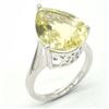 Image 2 : SILVER LEMON QUARTZ(8.1CT) RHODIUM PLATED RING