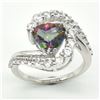 Image 1 : SILVER MYSTIC TOPAZ CZ(2.9CT) RHODIUM PLATED