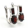 Image 1 : SILVER GARNET(3.6CT) RHODIUM PLATED EARRINGS