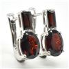 Image 2 : SILVER GARNET(3.6CT) RHODIUM PLATED EARRINGS