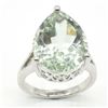 Image 1 : SILVER GREEN AMETHYST(8.1CT) RHODIUM PLATED