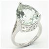 Image 2 : SILVER GREEN AMETHYST(8.1CT) RHODIUM PLATED