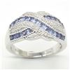 Image 1 : SILVER TANZANITE CZ(1.3CT) RHODIUM PLATED