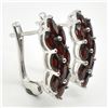 Image 1 : SILVER GARNET(3.6CT) RHODIUM PLATED EARRINGS